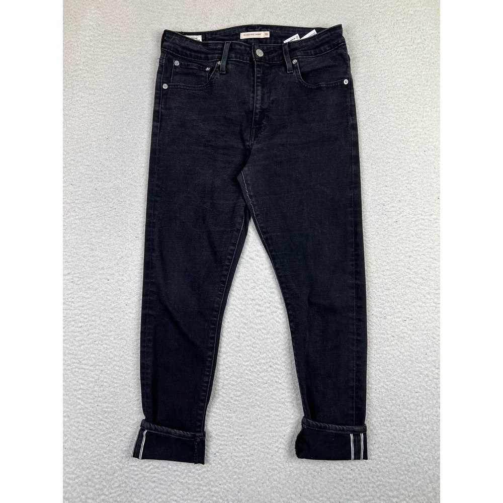 Levi's Jeans Womens 30 Black 721 High Rise Skinny Stretch Denim 30x30 W0953